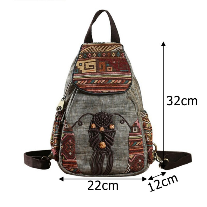 Nationally Backpack Female Printing Backpack Travel Vintage Canvas Mochila Fashion Bagpack For Girls Mochila Feminina Rucksack