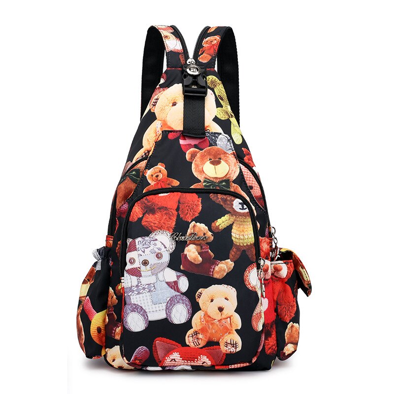 New Fashion Floral Printing Flower Shoulder Bag Crossbody Bags Chest Bags carteiras de cintura Multifunctional Women&#39;s Backpack