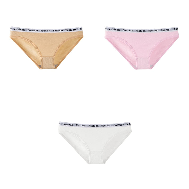 Women Underwear Panties Cotton Briefs Female Underwear Soft Girls Panties Sport Fashion Lingerie 3 Pcs Free Shipping BANNIROU