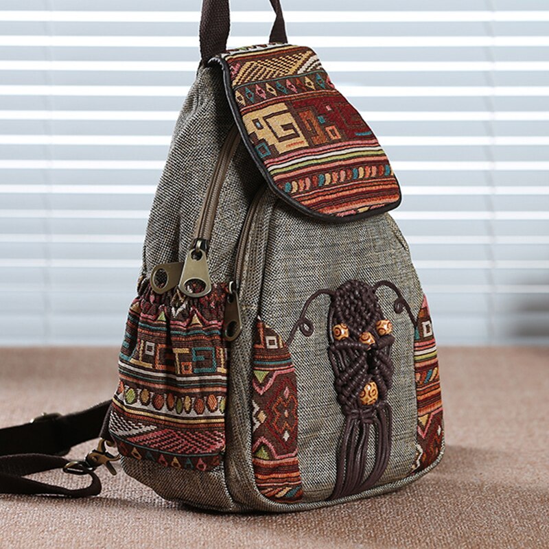 Nationally Backpack Female Printing Backpack Travel Vintage Canvas Mochila Fashion Bagpack For Girls Mochila Feminina Rucksack