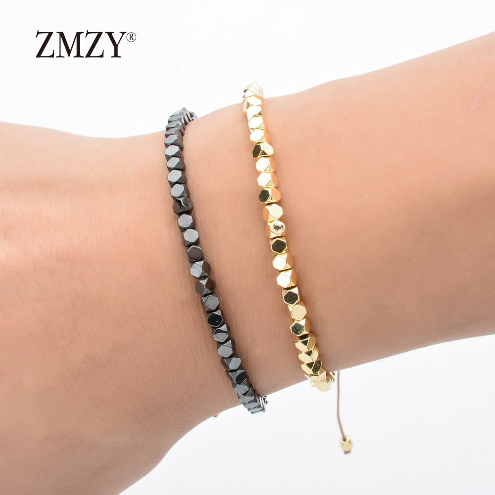 ZMZY New Fashion Minimalist Handmade Boho Bracelet Stone Hematite Beads Bracelet Jewelry Gift Friendship Women Accessories