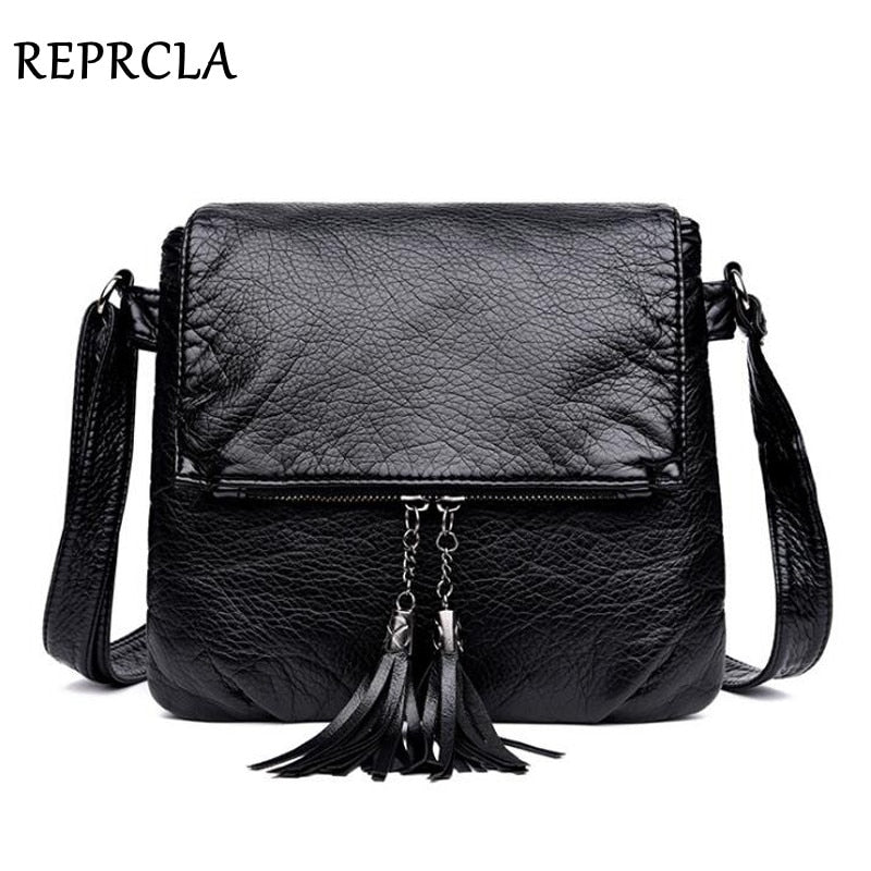 REPRCLA New Designer Shoulder Bag Soft Leather Handbag Women Messenger Bags Crossbody Fashion Women Bag Female Flap Bolsa