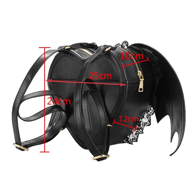 Women Backpack Bat Wing Backpack Punk Stylish Newest School Bag for Girls Bat Bag Angel Wings Backpack Cute Little Devil Package