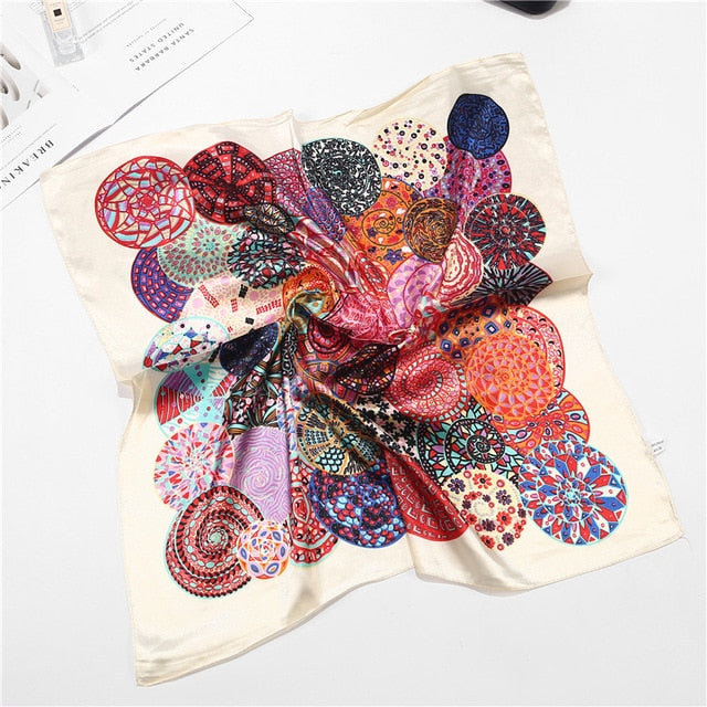 Scarf Satin Bandana Kerchief Silk Women's Luxury Brand Designer Summer Small Bag Wrap Retro Paisley Scarves Muslim Islamic