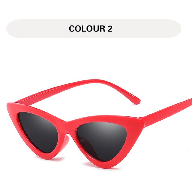 LONSY Fashion Cute Sexy Ladies Cat Eye Sunglasses Women Vintage Retro Small Triangular Cateye Glasses Female Oculos De Sol UV400