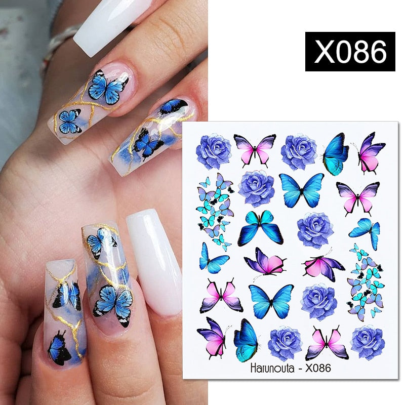 Harunouta 1 Sheet Nail Water Decals Transfer Lavender Spring Flower Leaves Nail Art Stickers Nail Art Manicure DIY