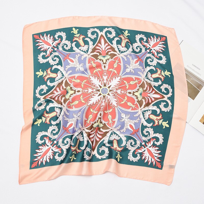 Scarf Satin Bandana Kerchief Silk Women's Luxury Brand Designer Summer Small Bag Wrap Retro Paisley Scarves Muslim Islamic