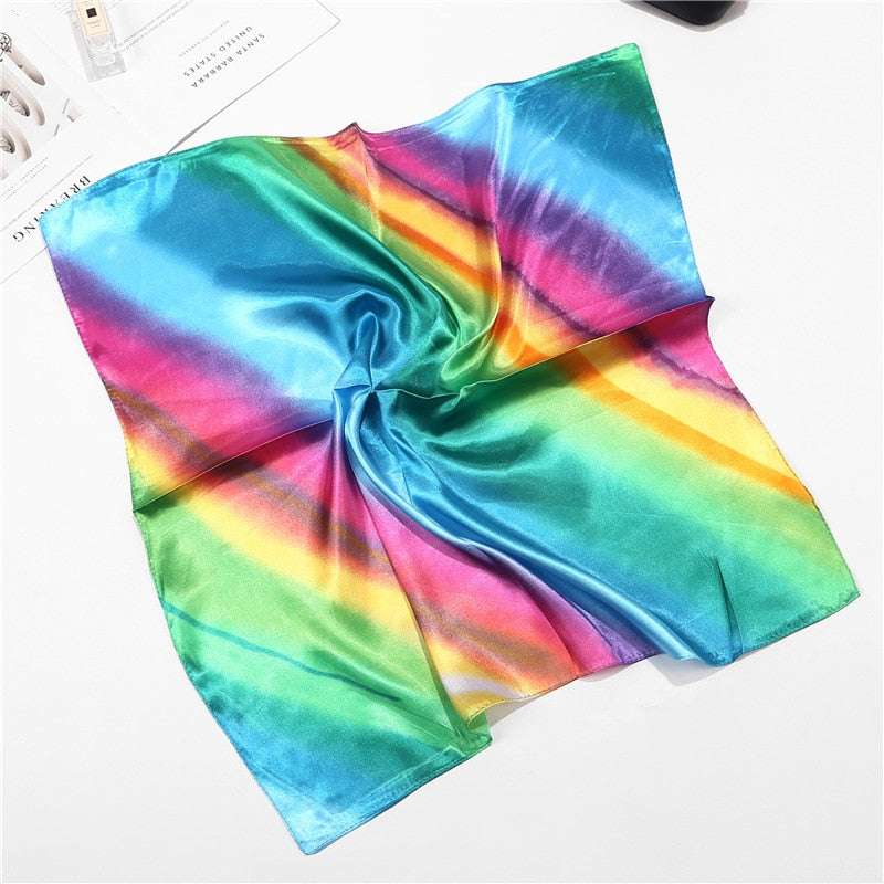 Scarf Satin Bandana Kerchief Silk Women's Luxury Brand Designer Summer Small Bag Wrap Retro Paisley Scarves Muslim Islamic