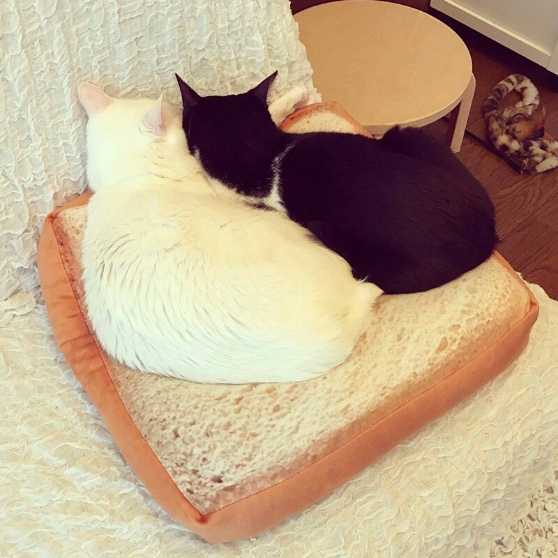 Cat Bed Removable Design Dog Kennel Pet Toast Bread Cat Dog Mats Soft Bed Rug Cushion Wash Detachable Soft Sofa Small Dog Beds