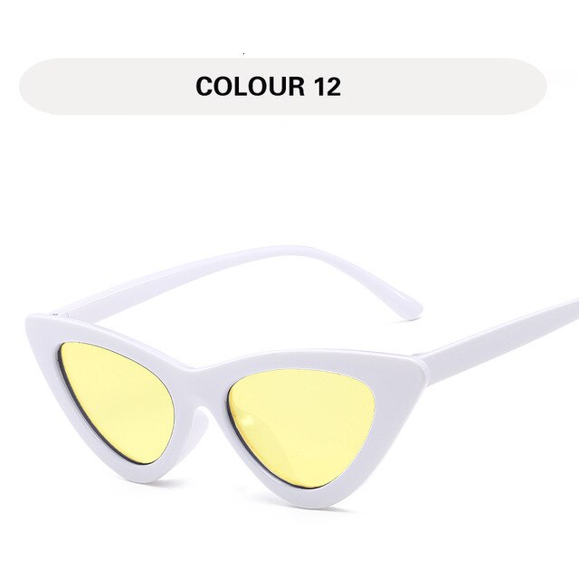 LONSY Fashion Cute Sexy Ladies Cat Eye Sunglasses Women Vintage Retro Small Triangular Cateye Glasses Female Oculos De Sol UV400