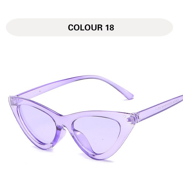 LONSY Fashion Cute Sexy Ladies Cat Eye Sunglasses Women Vintage Retro Small Triangular Cateye Glasses Female Oculos De Sol UV400