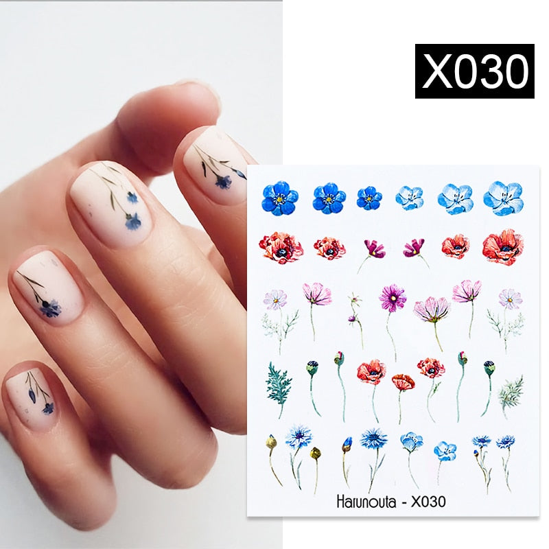 Harunouta 1 Sheet Nail Water Decals Transfer Lavender Spring Flower Leaves Nail Art Stickers Nail Art Manicure DIY