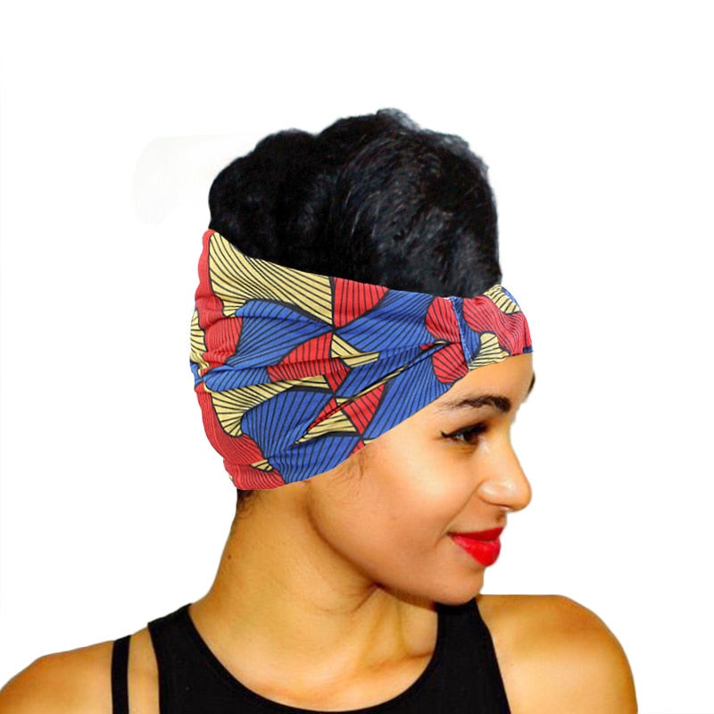 African Pattern Print Headband for Women Twist Style Hair Band Salon Make Up Hair Wrap Headwear Turban Ladies Hair Accessories