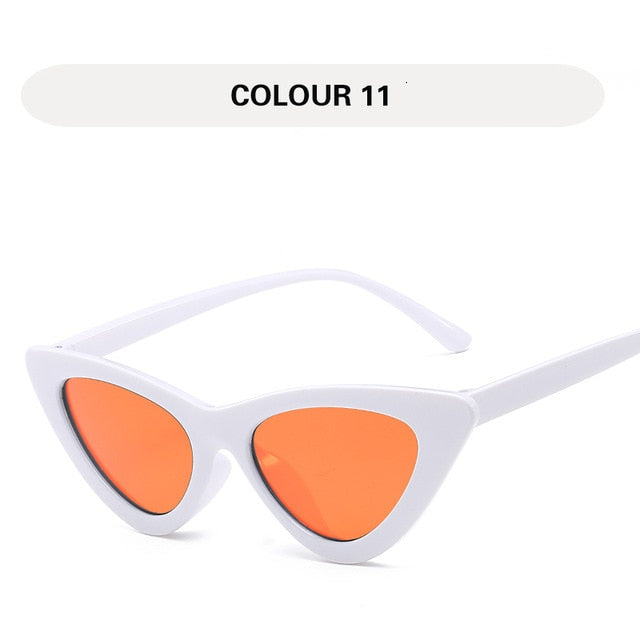 LONSY Fashion Cute Sexy Ladies Cat Eye Sunglasses Women Vintage Retro Small Triangular Cateye Glasses Female Oculos De Sol UV400