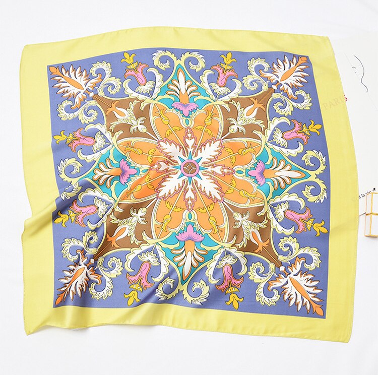 Scarf Satin Bandana Kerchief Silk Women's Luxury Brand Designer Summer Small Bag Wrap Retro Paisley Scarves Muslim Islamic