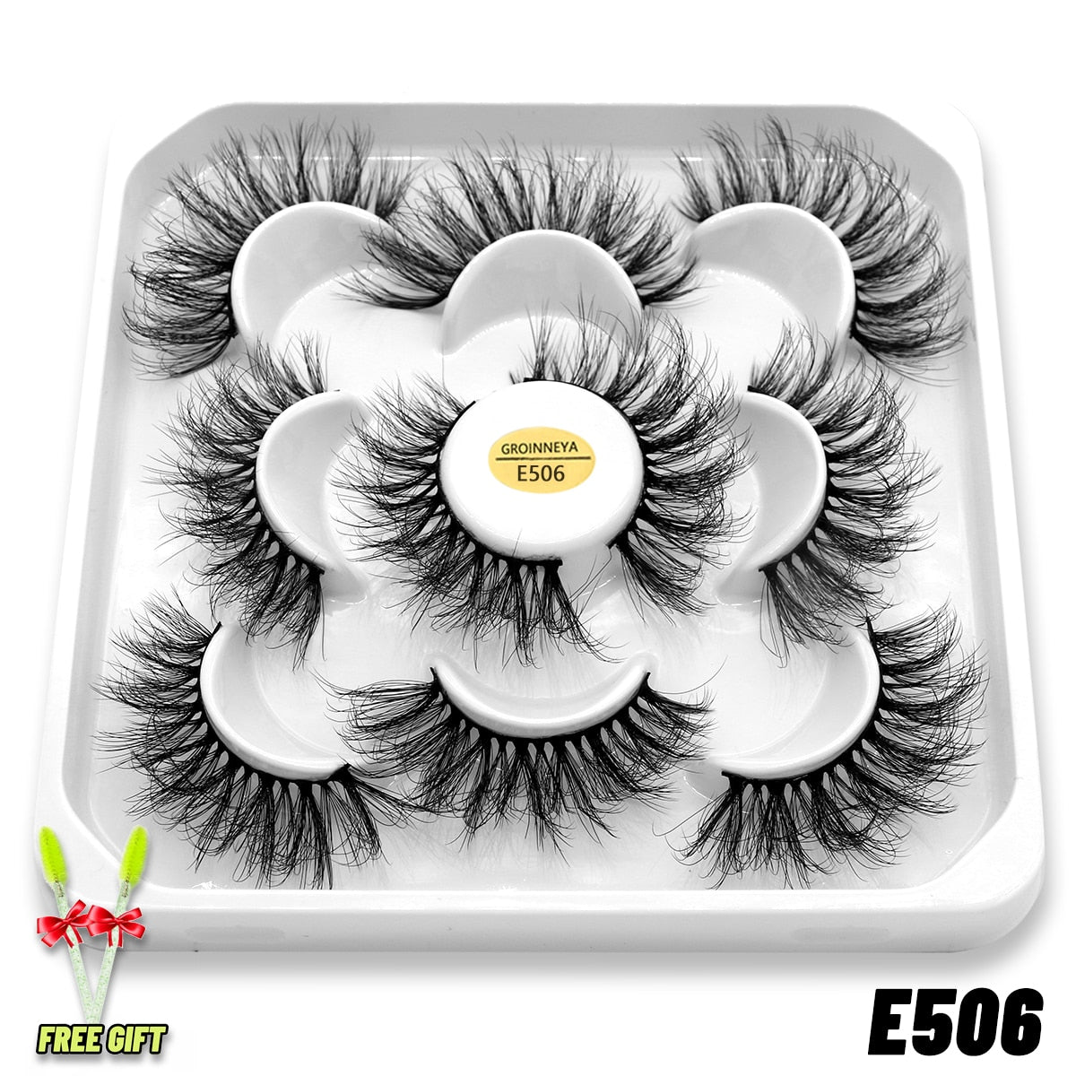 GROINNEYA Eyelashes 3D Mink Lashes Fluffy Soft Wispy Natural Cross Eyelash Extension Reusable Lashes Mink False Eyelashes Makeup