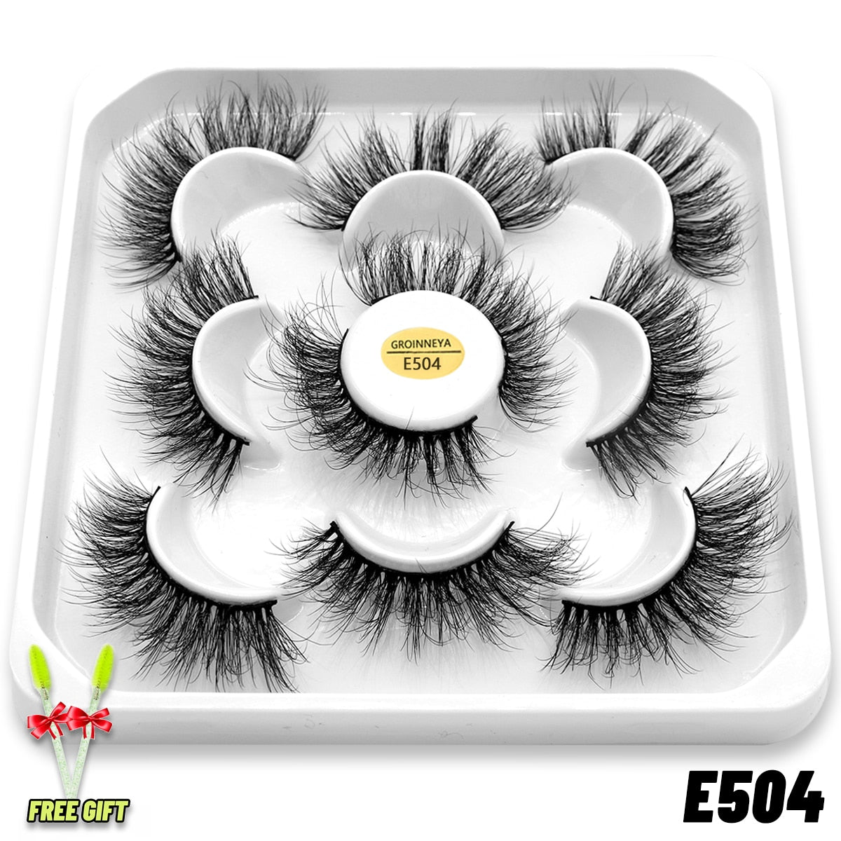 GROINNEYA Eyelashes 3D Mink Lashes Fluffy Soft Wispy Natural Cross Eyelash Extension Reusable Lashes Mink False Eyelashes Makeup