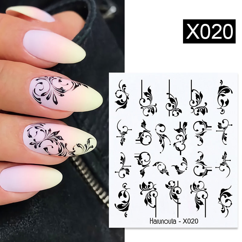 Harunouta 1 Sheet Nail Water Decals Transfer Lavender Spring Flower Leaves Nail Art Stickers Nail Art Manicure DIY