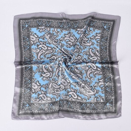 Scarf Satin Bandana Kerchief Silk Women's Luxury Brand Designer Summer Small Bag Wrap Retro Paisley Scarves Muslim Islamic