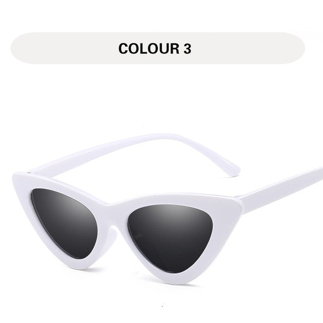 LONSY Fashion Cute Sexy Ladies Cat Eye Sunglasses Women Vintage Retro Small Triangular Cateye Glasses Female Oculos De Sol UV400