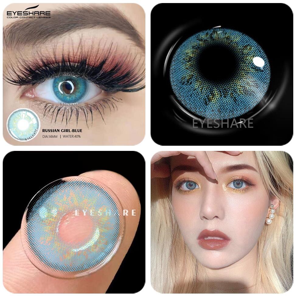 Color Contact Lenses 2pcs Color Lens Eyes Yearly Eye Contacts Beauty Colored Contacts Cosmetic Lens Contact Lenses