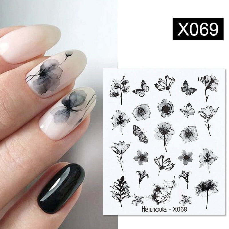 Harunouta 1 Sheet Nail Water Decals Transfer Lavender Spring Flower Leaves Nail Art Stickers Nail Art Manicure DIY