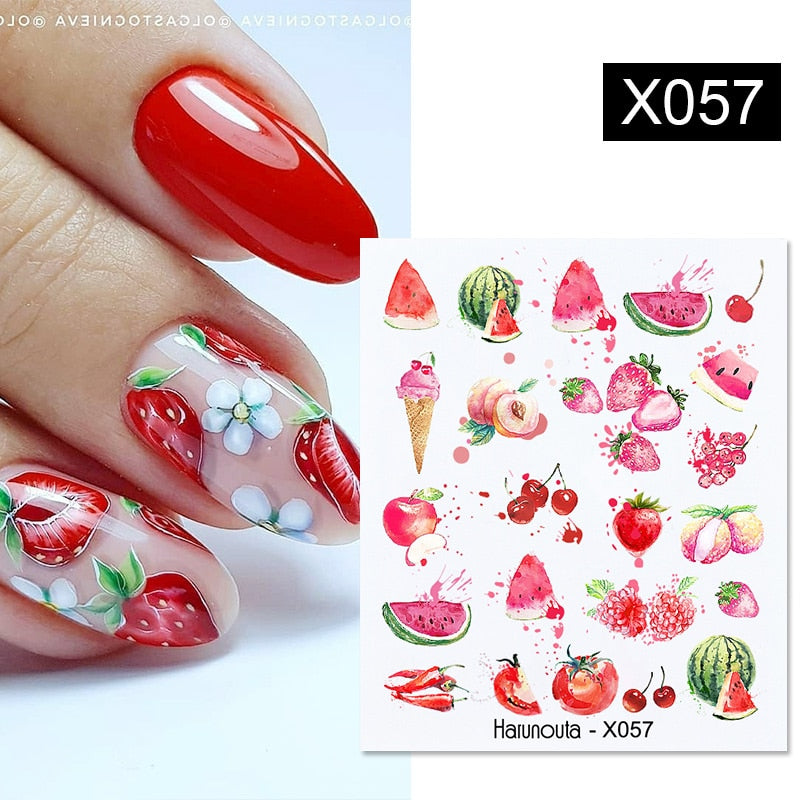 Harunouta 1 Sheet Nail Water Decals Transfer Lavender Spring Flower Leaves Nail Art Stickers Nail Art Manicure DIY