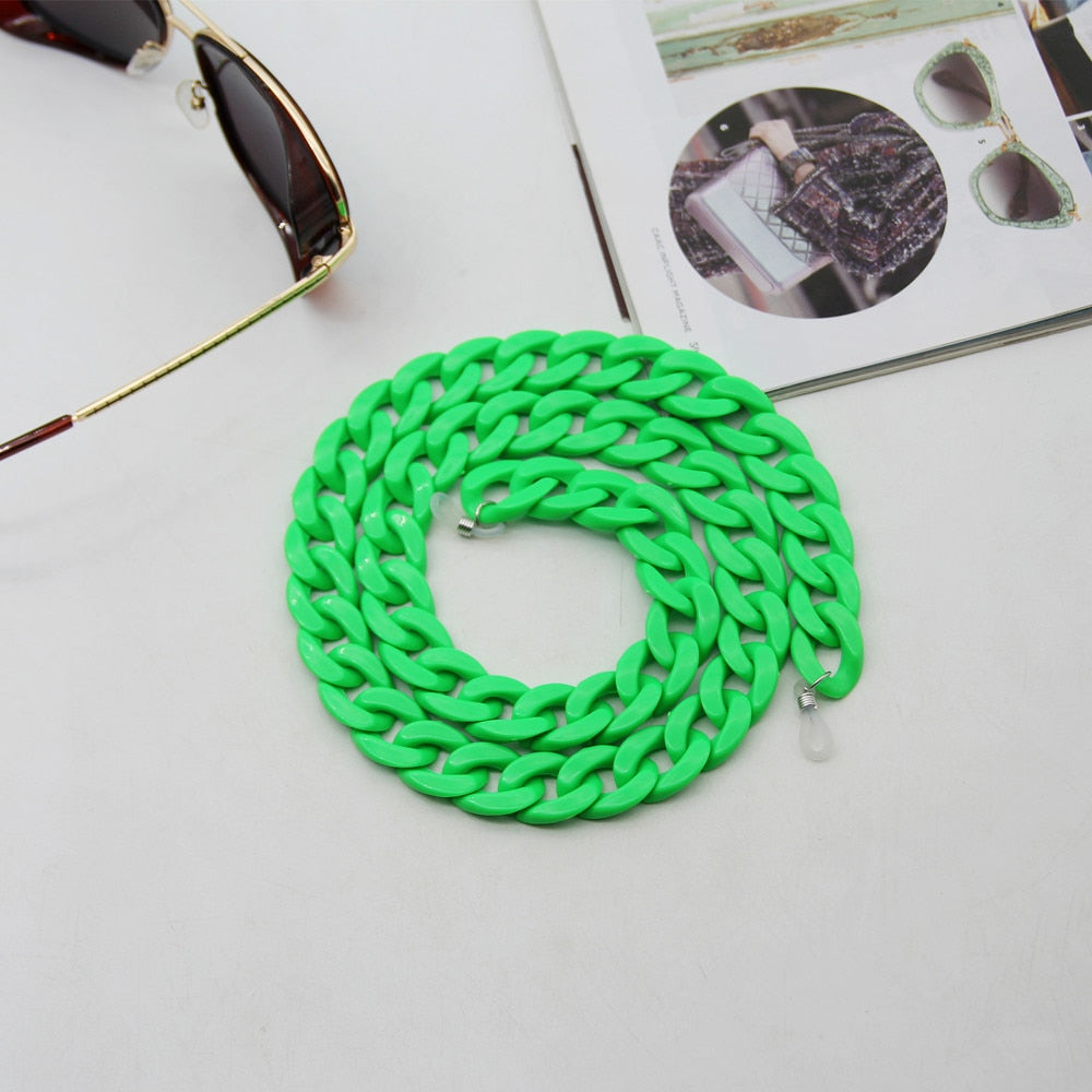 Fashion Acrylic Sunglasses Chain Women Reading Glasses Hanging Neck Chain Largands Straps Resin Glasses Chain Eyeglasses Strap