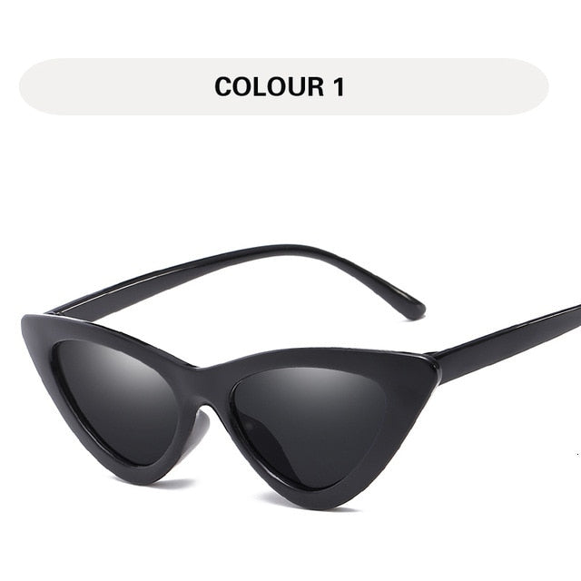 LONSY Fashion Cute Sexy Ladies Cat Eye Sunglasses Women Vintage Retro Small Triangular Cateye Glasses Female Oculos De Sol UV400