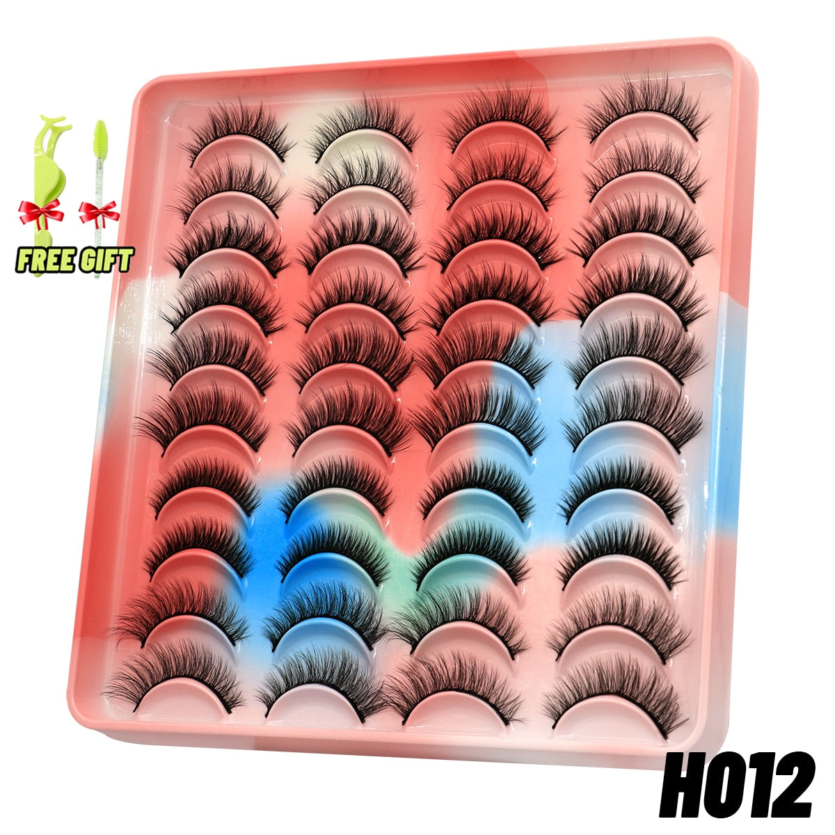 GROINNEYA Eyelashes 3D Mink Lashes Fluffy Soft Wispy Natural Cross Eyelash Extension Reusable Lashes Mink False Eyelashes Makeup