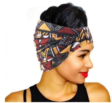 African Pattern Print Headband for Women Twist Style Hair Band Salon Make Up Hair Wrap Headwear Turban Ladies Hair Accessories