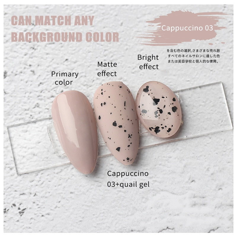 SKVP 8ml Gel Nail Polish Quail Egg Effect Varnishes For Nails Art Eggshell Hybrid Design Base And Top Coat For Gel Polish