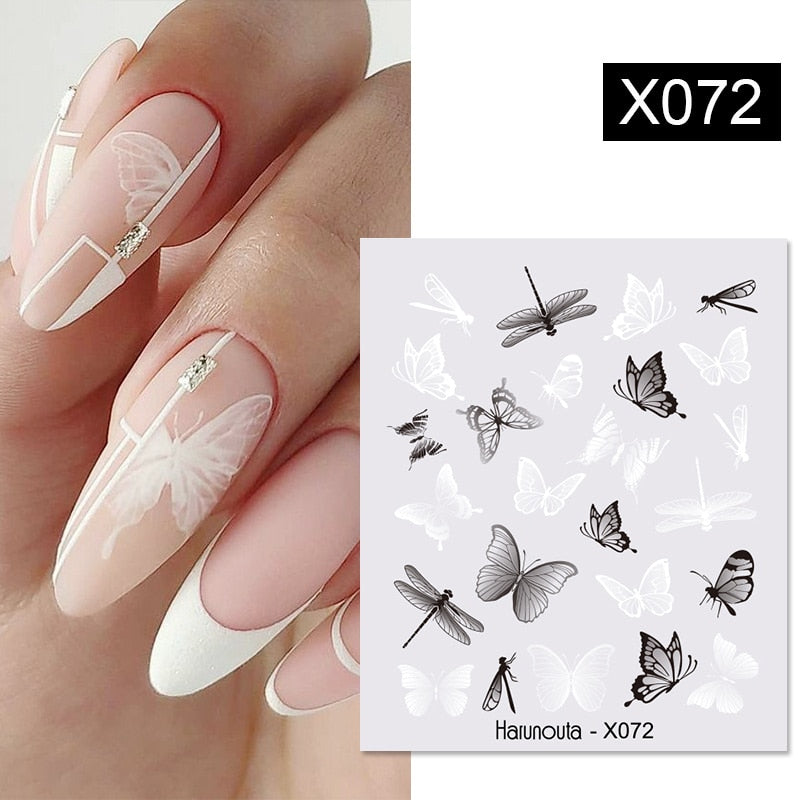 Harunouta 1 Sheet Nail Water Decals Transfer Lavender Spring Flower Leaves Nail Art Stickers Nail Art Manicure DIY