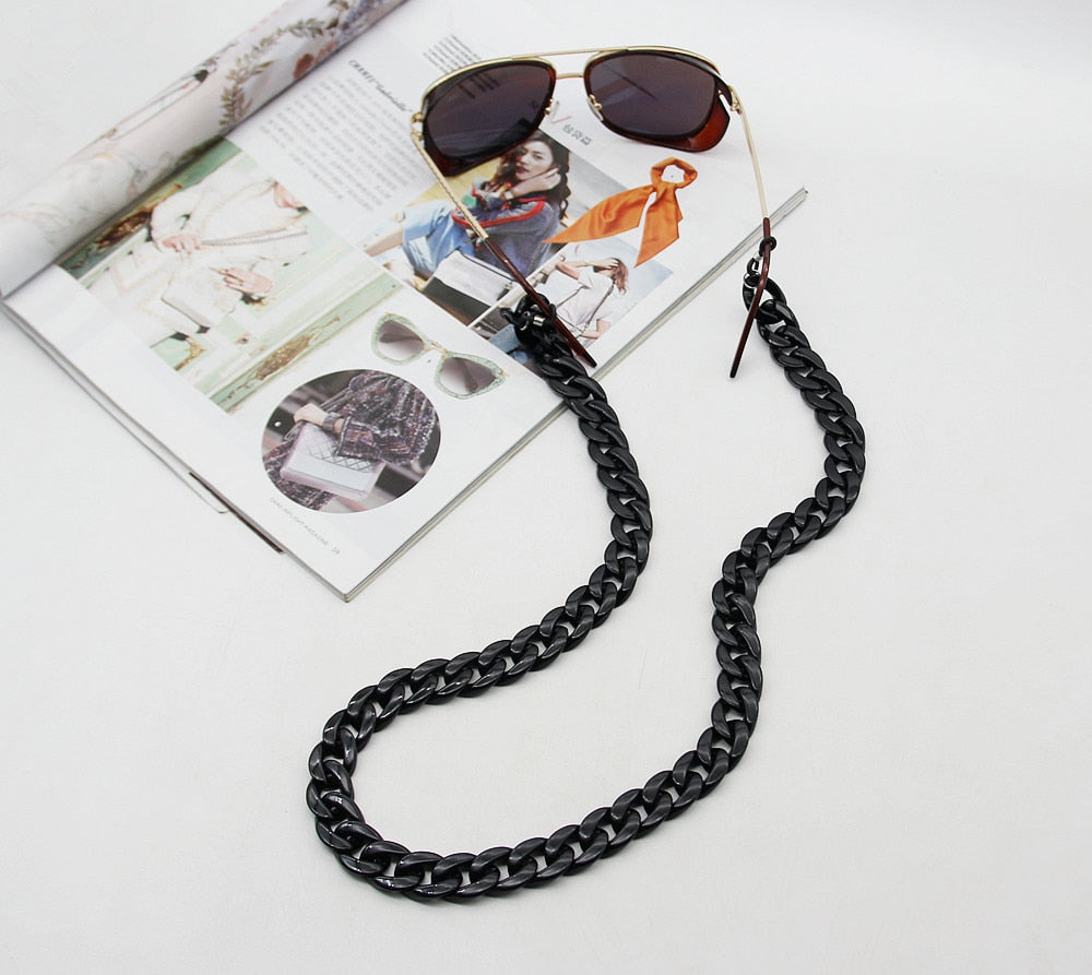 Fashion Acrylic Sunglasses Chain Women Reading Glasses Hanging Neck Chain Largands Straps Resin Glasses Chain Eyeglasses Strap