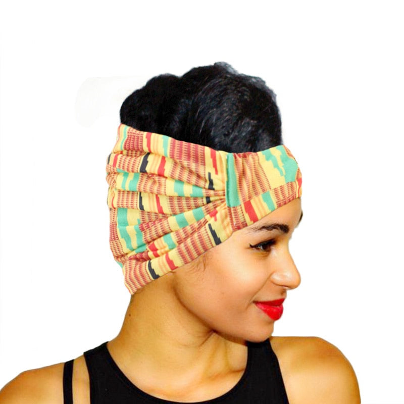 African Pattern Print Headband for Women Twist Style Hair Band Salon Make Up Hair Wrap Headwear Turban Ladies Hair Accessories