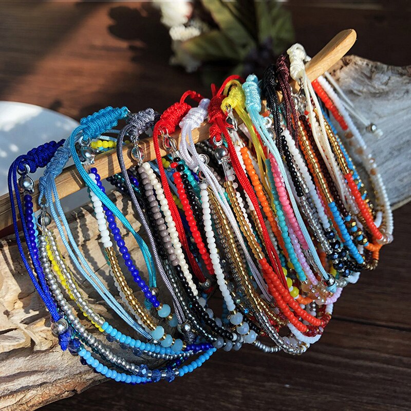 2020 Handmade Bohemian Friendship Bracelet Ethnic Colorful Seed Bead Charm Bracelet For Women Beach Party Gift