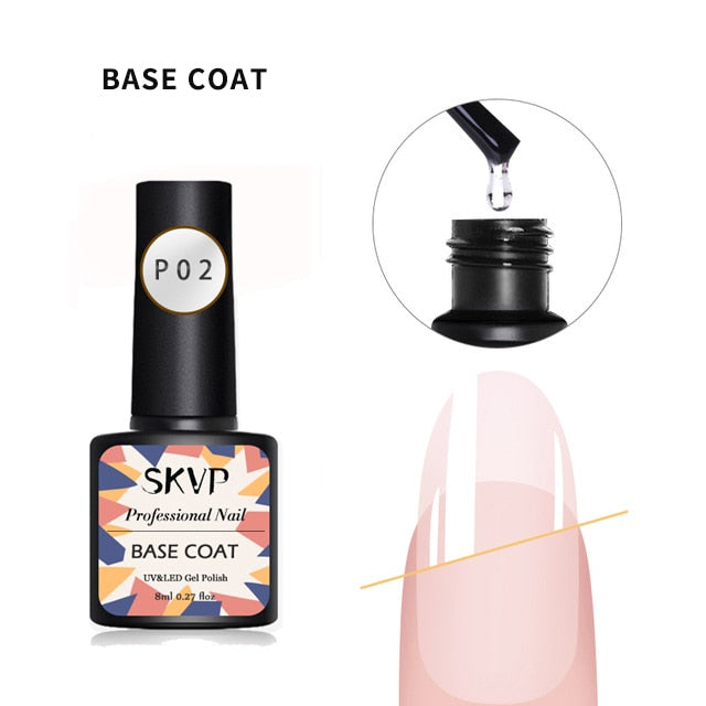 SKVP 8ml Gel Nail Polish Quail Egg Effect Varnishes For Nails Art Eggshell Hybrid Design Base And Top Coat For Gel Polish