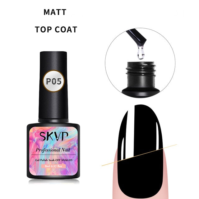 SKVP 8ml Gel Nail Polish Quail Egg Effect Varnishes For Nails Art Eggshell Hybrid Design Base And Top Coat For Gel Polish