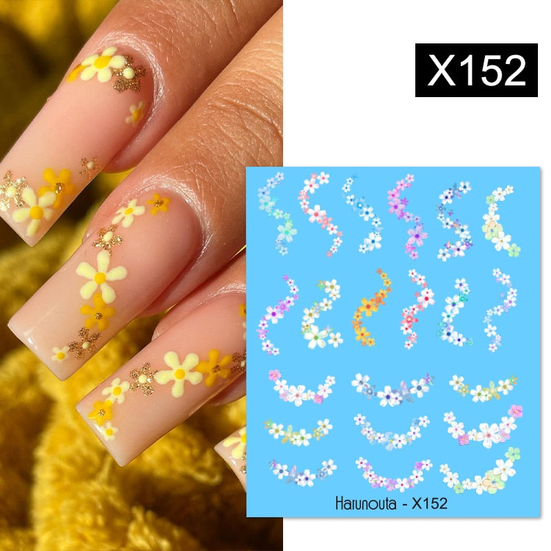 Harunouta 1 Sheet Nail Water Decals Transfer Lavender Spring Flower Leaves Nail Art Stickers Nail Art Manicure DIY