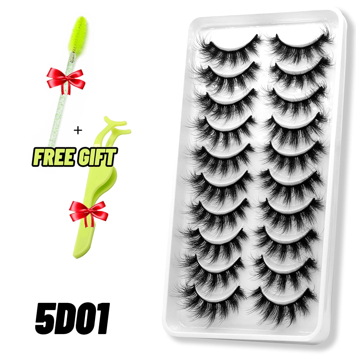 GROINNEYA Eyelashes 3D Mink Lashes Fluffy Soft Wispy Natural Cross Eyelash Extension Reusable Lashes Mink False Eyelashes Makeup