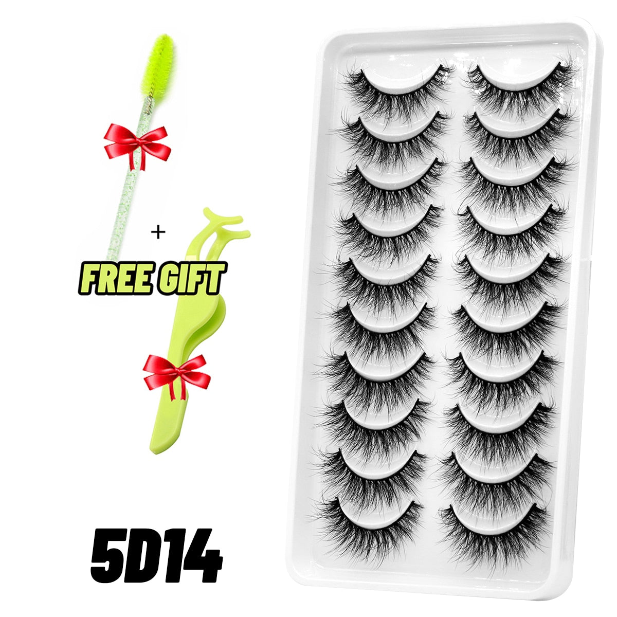 GROINNEYA Eyelashes 3D Mink Lashes Fluffy Soft Wispy Natural Cross Eyelash Extension Reusable Lashes Mink False Eyelashes Makeup