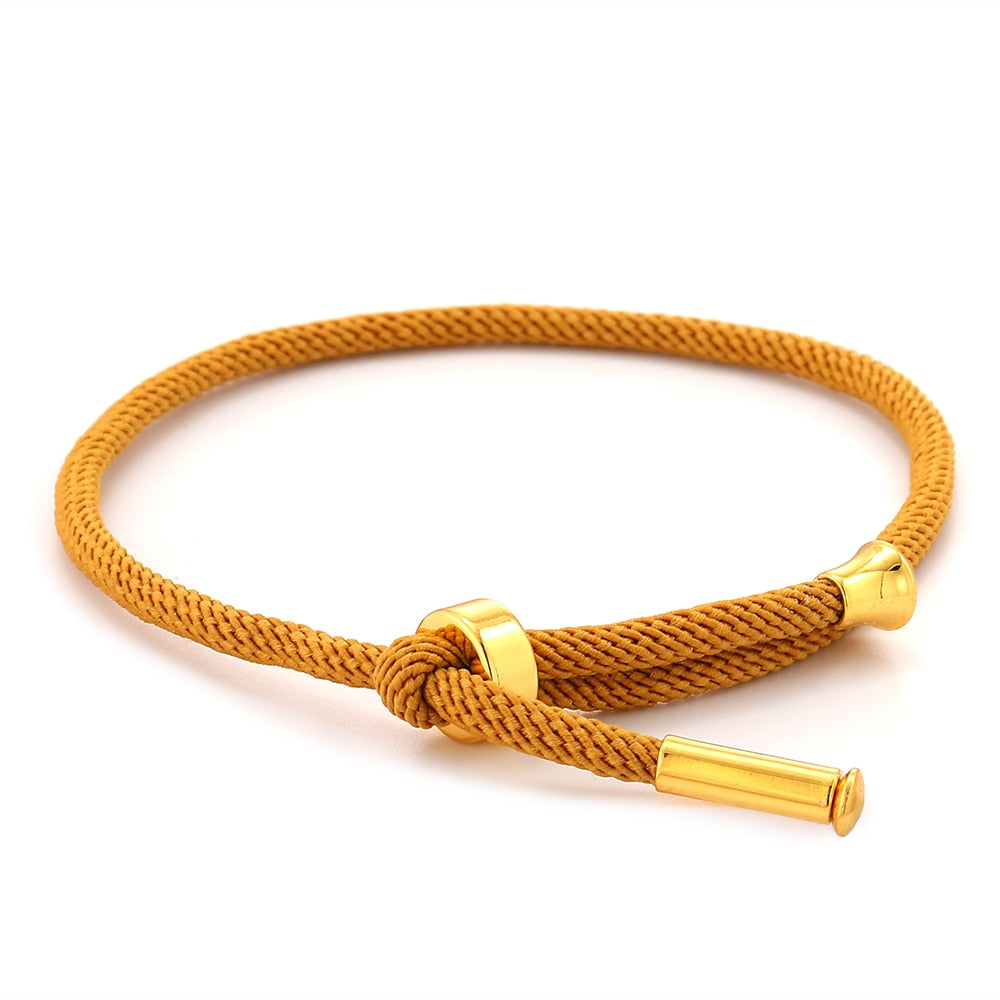 Charm Braided Chain Bracelet for Men Gold Color Women's Link Bracelets Milanese Rope Wristband Boho Couple Bracelet Gifts Friend