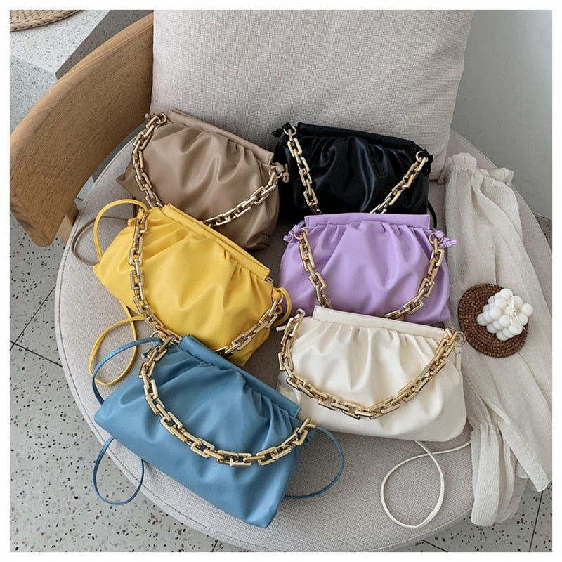 2022 Retro Women Dumplings Messenger Bag Designer Chain New Fashion Cloud Female Crossbody Shoulder Bag Tide Handbag Clutch Bag