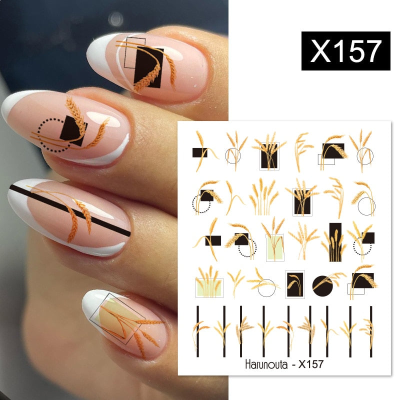 Harunouta 1 Sheet Nail Water Decals Transfer Lavender Spring Flower Leaves Nail Art Stickers Nail Art Manicure DIY