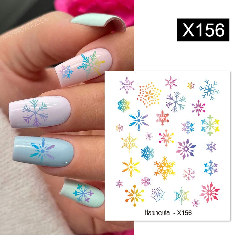 Harunouta 1 Sheet Nail Water Decals Transfer Lavender Spring Flower Leaves Nail Art Stickers Nail Art Manicure DIY