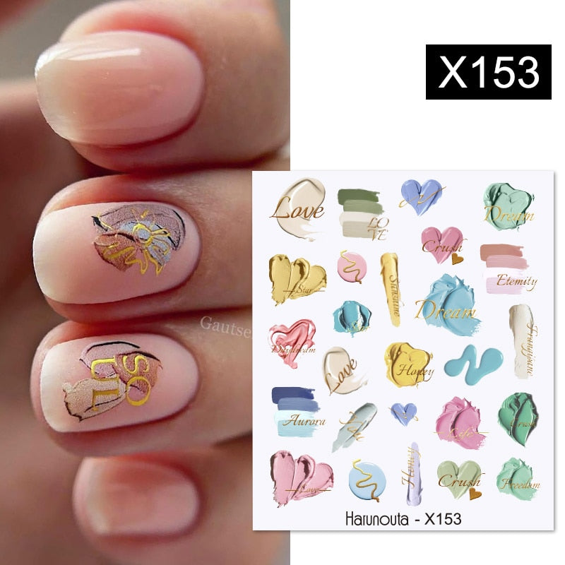 Harunouta 1 Sheet Nail Water Decals Transfer Lavender Spring Flower Leaves Nail Art Stickers Nail Art Manicure DIY