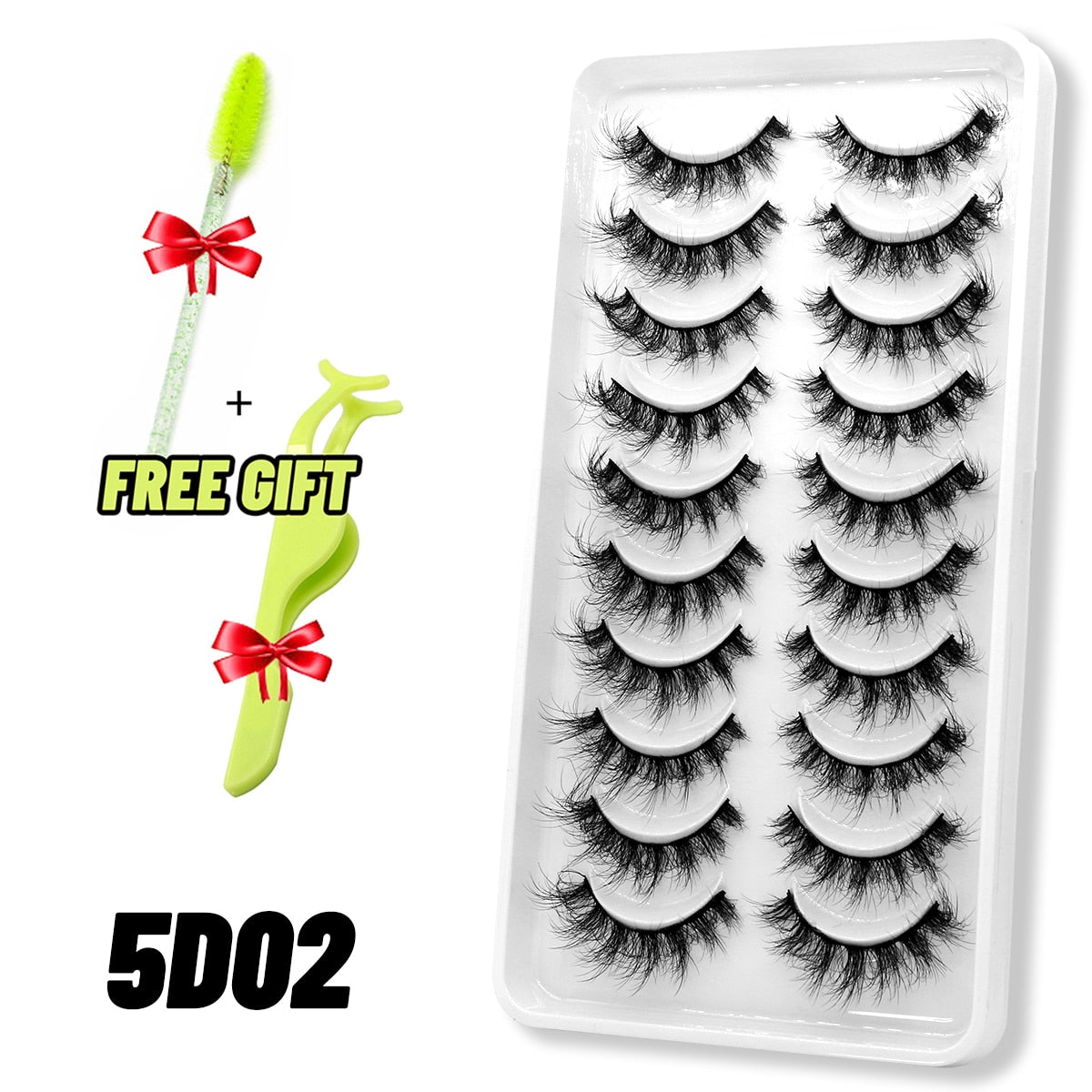 GROINNEYA Eyelashes 3D Mink Lashes Fluffy Soft Wispy Natural Cross Eyelash Extension Reusable Lashes Mink False Eyelashes Makeup