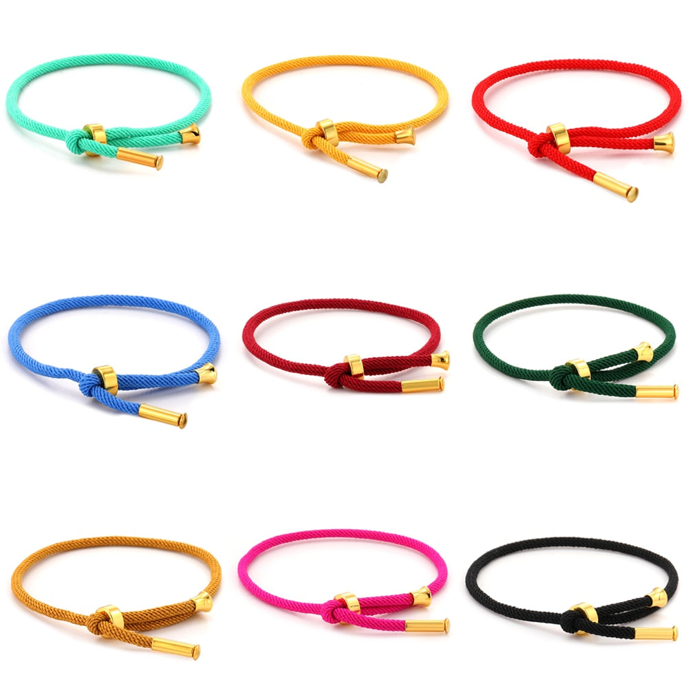 Charm Braided Chain Bracelet for Men Gold Color Women's Link Bracelets Milanese Rope Wristband Boho Couple Bracelet Gifts Friend