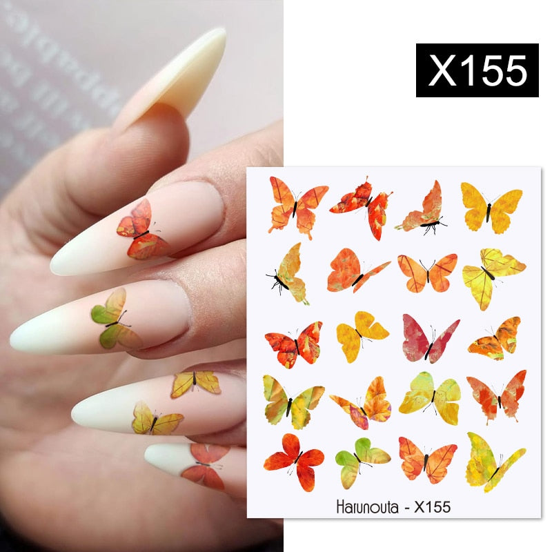 Harunouta 1 Sheet Nail Water Decals Transfer Lavender Spring Flower Leaves Nail Art Stickers Nail Art Manicure DIY