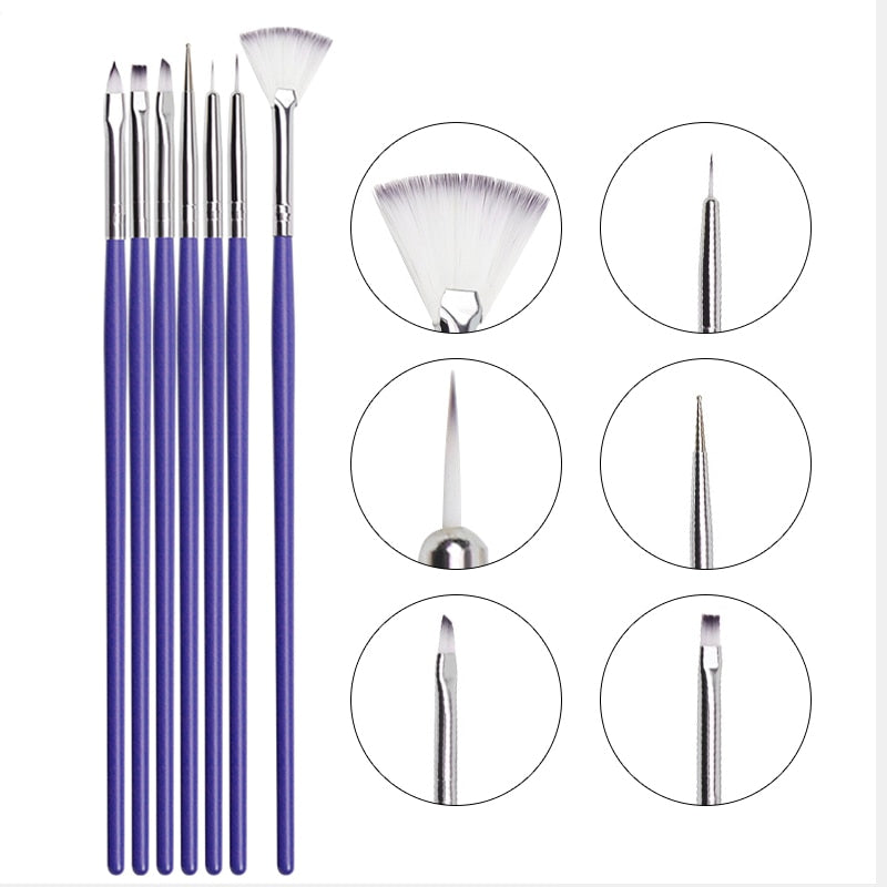 3Pcs French Stripe Nail Art Liner Brush Set Tips Ultra-thin Line Drawing Pen Dual End UV Gel Painting Brushes Manicure Tools